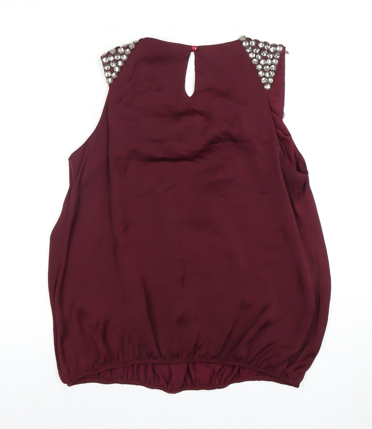 Redherring Women's Purple Sleeveless Beaded Blouse Size 14