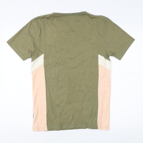 Park Row Women's Green Colourblock T-Shirt - Medium