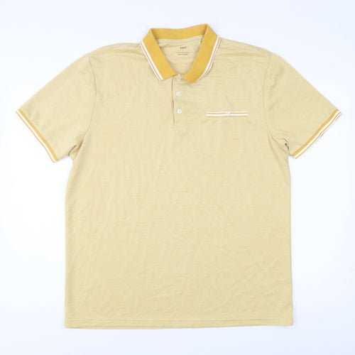Marks and Spencer Men's Beige Polo Shirt - Size L