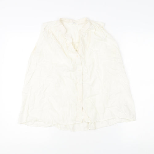 Uniqlo Women's White XS Sleeveless Button-Up Top