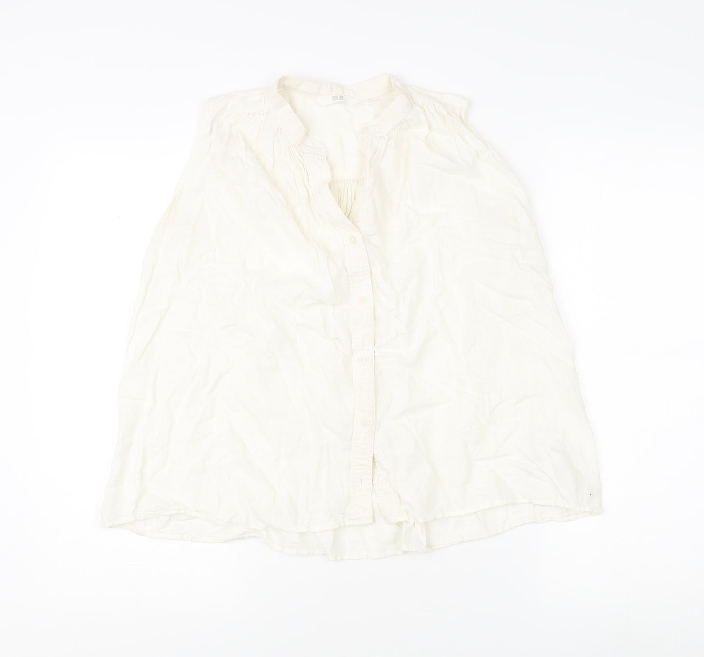 Uniqlo Women's White XS Sleeveless Button-Up Top