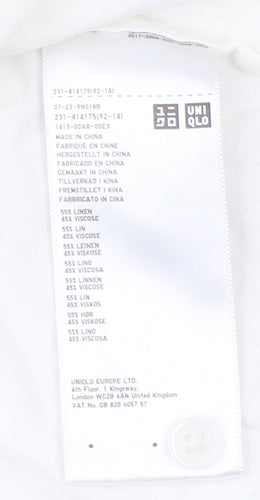 Uniqlo Women's White XS Sleeveless Button-Up Top