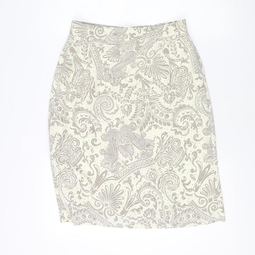 Alexon Women's Ivory Paisley Pencil Skirt Size 14