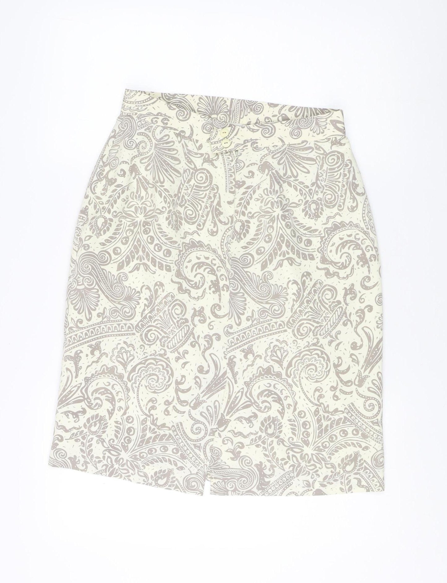 Alexon Women's Ivory Paisley Pencil Skirt Size 14