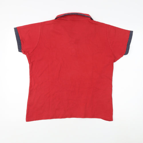 EWM Women's Red Polo Shirt XL, Cotton, Casual