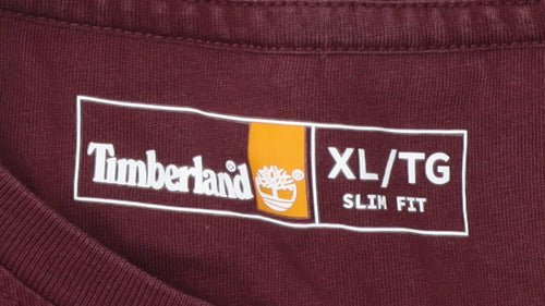 Timberland Men's XL Red Slim Fit Crew Neck T-Shirt