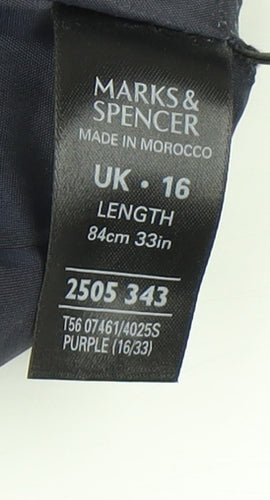 Marks and Spencer Womens Purple Pencil Skirt Size 16