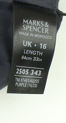 Marks and Spencer Womens Purple Pencil Skirt Size 16