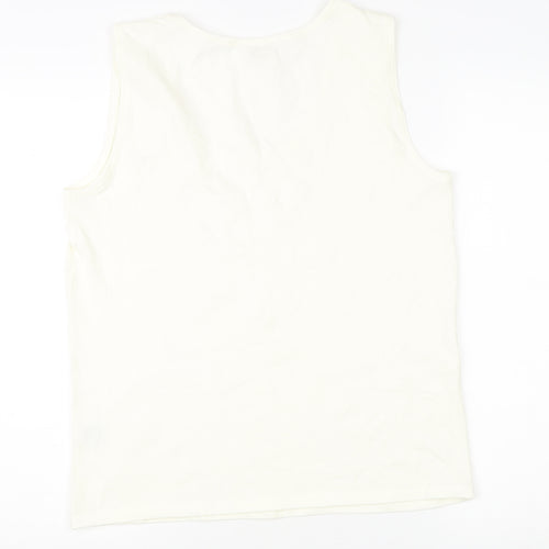 EAST Ivory Women's Regular Fit Scoop Neck Tank Top