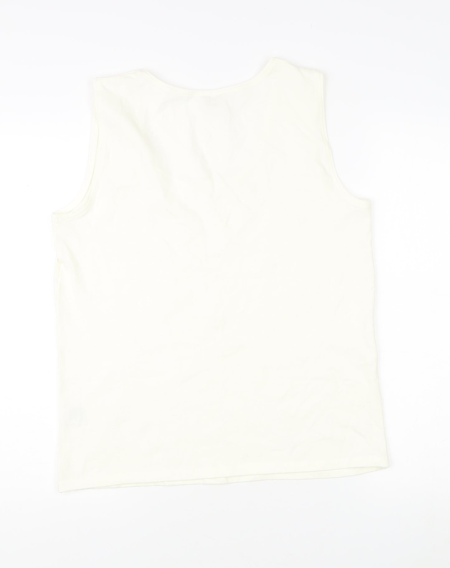 EAST Ivory Women's Regular Fit Scoop Neck Tank Top