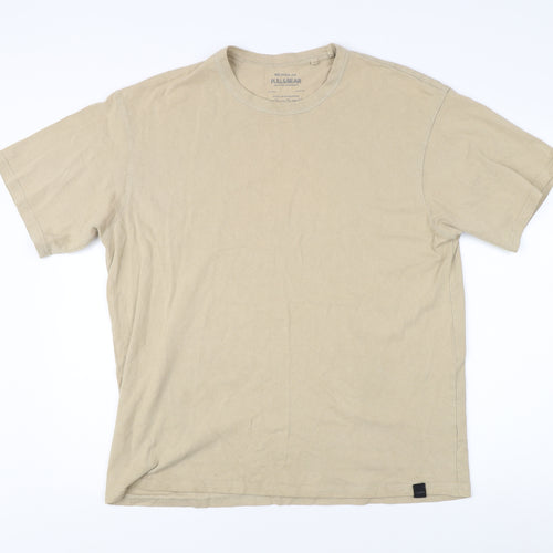 Pull & Bear Men's Beige XL Relaxed Fit T-Shirt