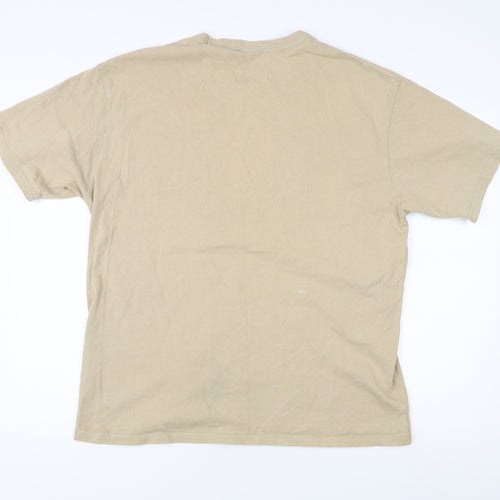 Pull & Bear Men's Beige XL Relaxed Fit T-Shirt