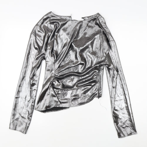 Topshop Silver Long Sleeve Women's Top, UK 8 - New