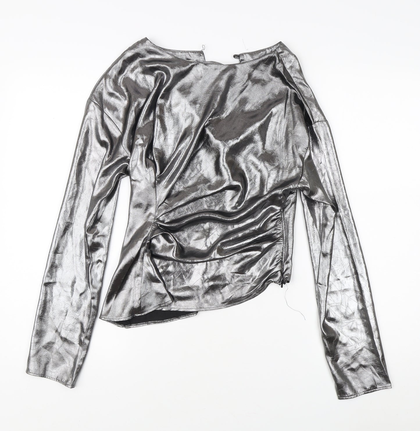 Topshop Silver Long Sleeve Women's Top, UK 8 - New
