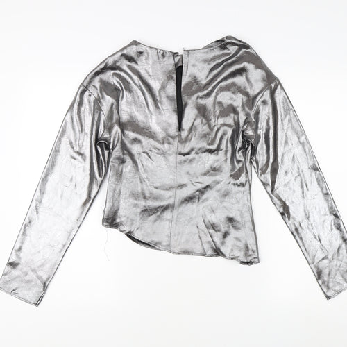 Topshop Silver Long Sleeve Women's Top, UK 8 - New