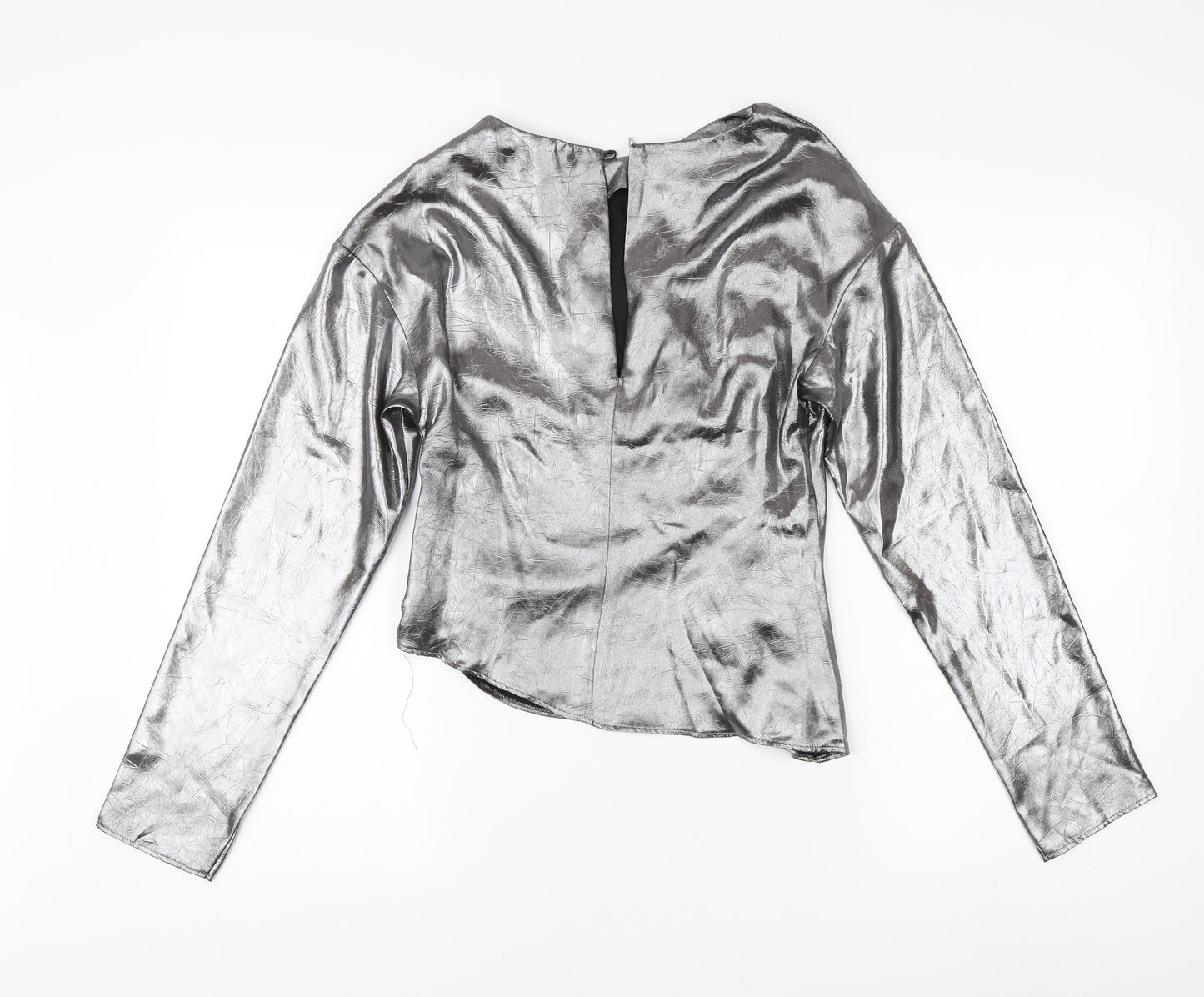 Topshop Silver Long Sleeve Women's Top, UK 8 - New