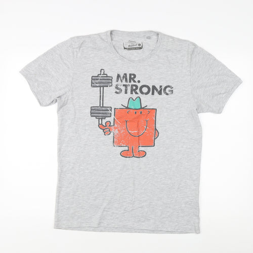 Next Men's Grey Mr. Strong Graphic T-Shirt L