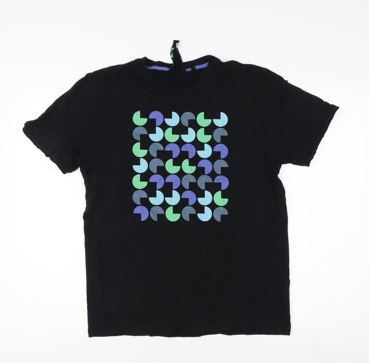 Next Men's Black Graphic T-Shirt, Size M, Cotton