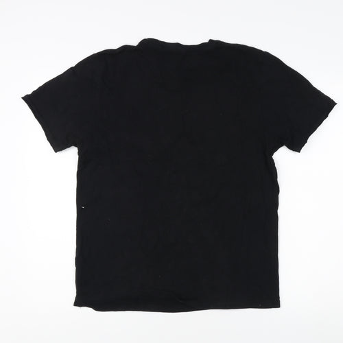 Next Men's Black Graphic T-Shirt, Size M, Cotton