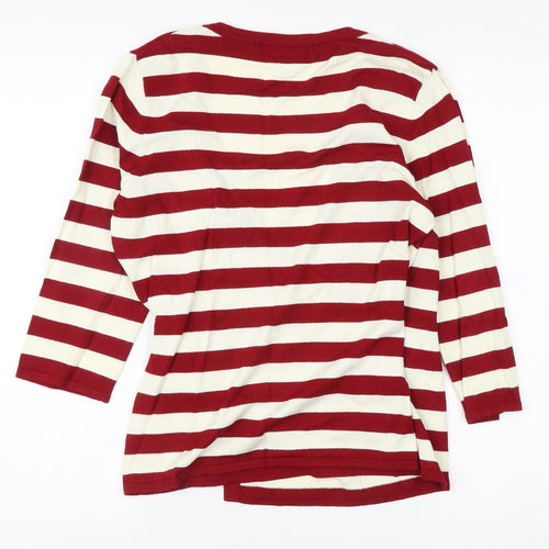 Kaliko Women's Red Striped Wrap Blouse Size 14