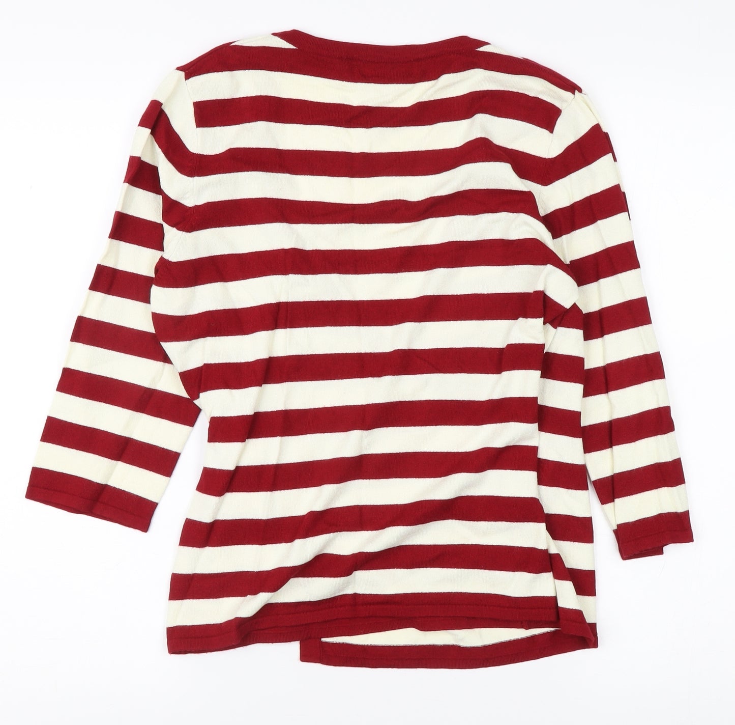 Kaliko Women's Red Striped Wrap Blouse Size 14