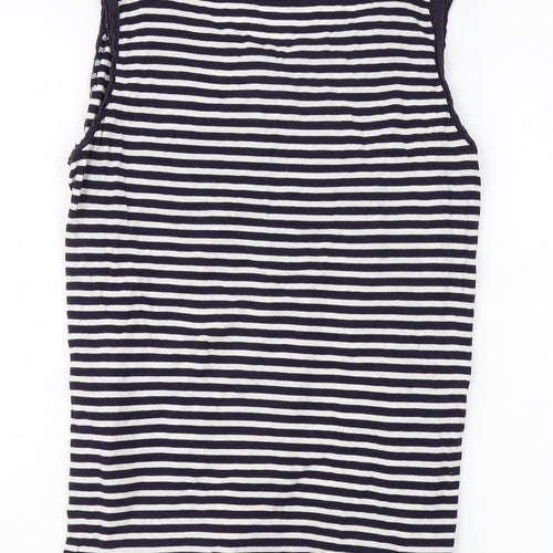 New Look Women's Black Striped Tank Top Size 18