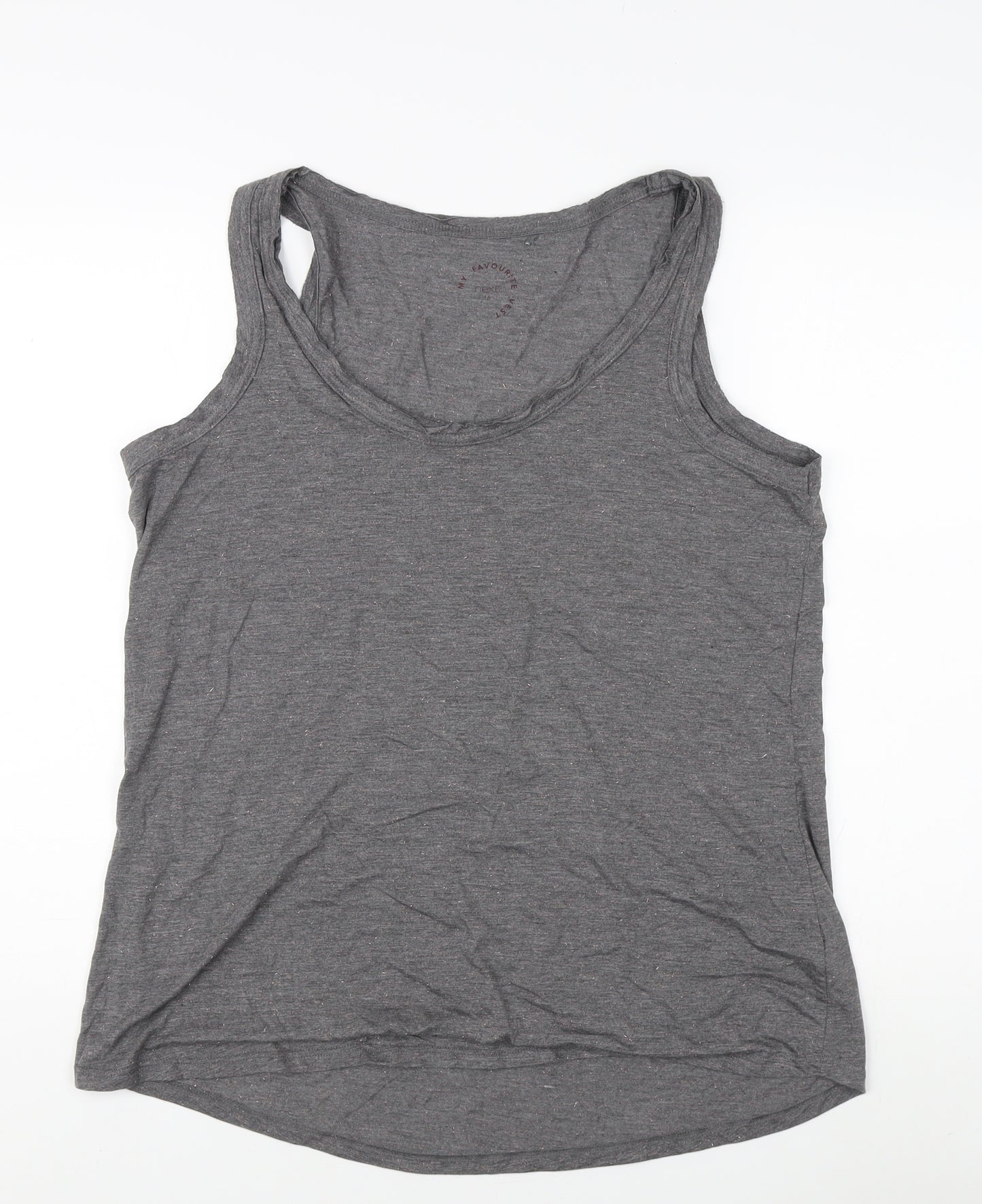 Next Women's Grey Tank Top Size 16 Scoop Neck Casual