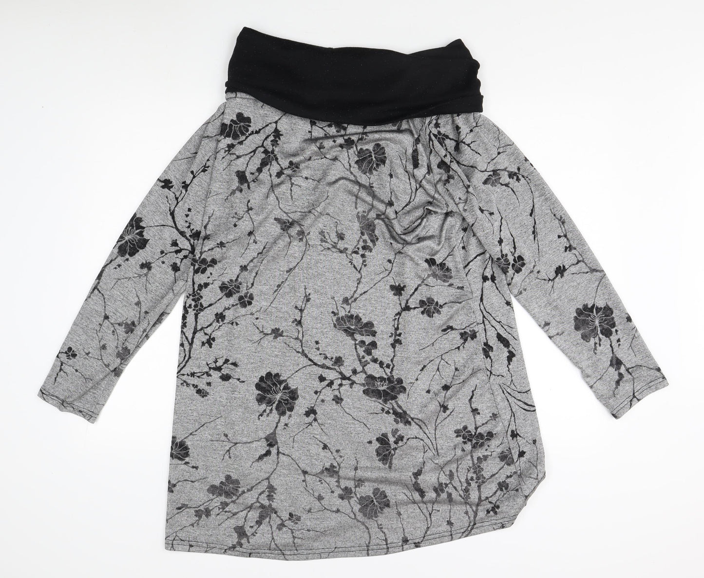 Roman Womens Grey Floral Tunic, Size 20