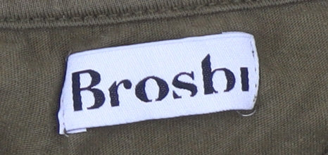 Brosh Men's XL Green Cotton T-Shirt, Crew Neck