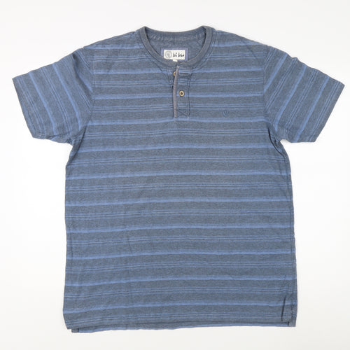 Fat Face Men's Blue Striped Polo Shirt L