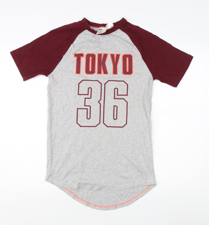 H&M Boys Grey Sports T-Shirt, 11-12 Years, Casual Style