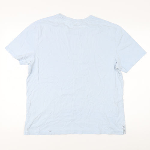 White Stuff Men's Blue Graphic Print T-Shirt L