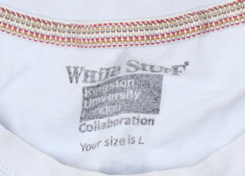 White Stuff Men's Blue Graphic Print T-Shirt L