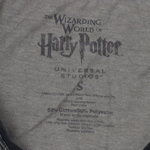 Harry Potter Unisex Grey Ringer S T-Shirt 3/4 Sleeve