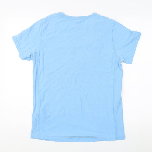 Champion Men's Blue Cotton T-Shirt, L, Embroidered, Casual