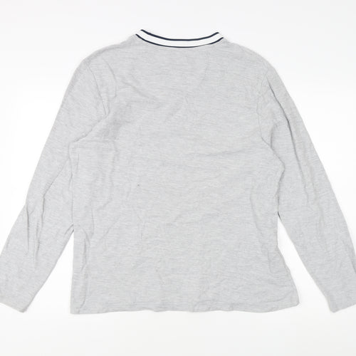 Farah Men’s Grey Crew Neck Long Sleeve T-Shirt, Size L