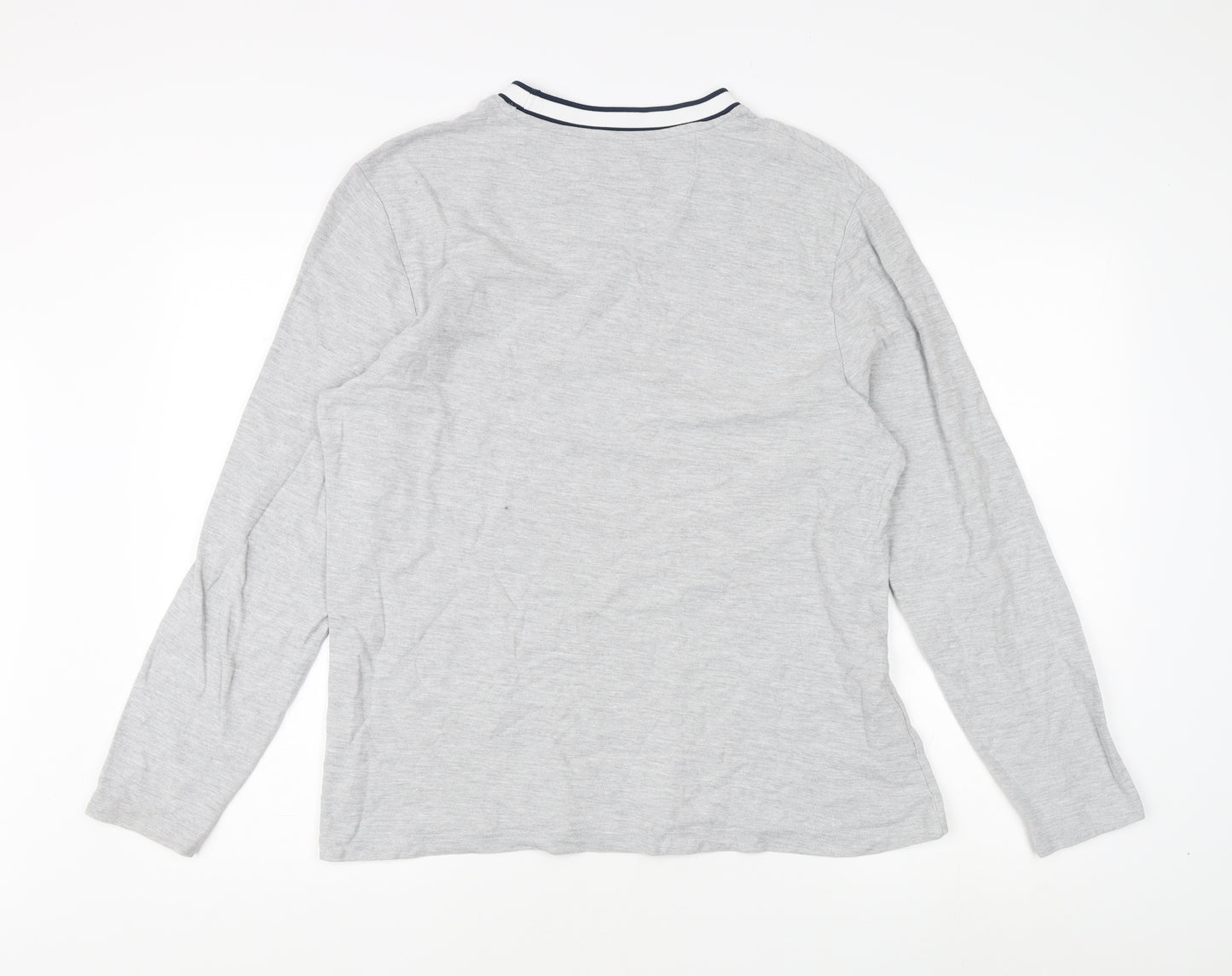 Farah Men’s Grey Crew Neck Long Sleeve T-Shirt, Size L