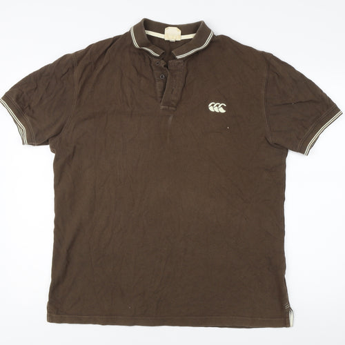 Canterbury Men's Brown Polo Shirt, Size L, Cotton, Excellent