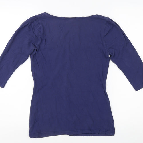 Warehouse Women's Blue V-Neck 3/4 Sleeve Top Size 12