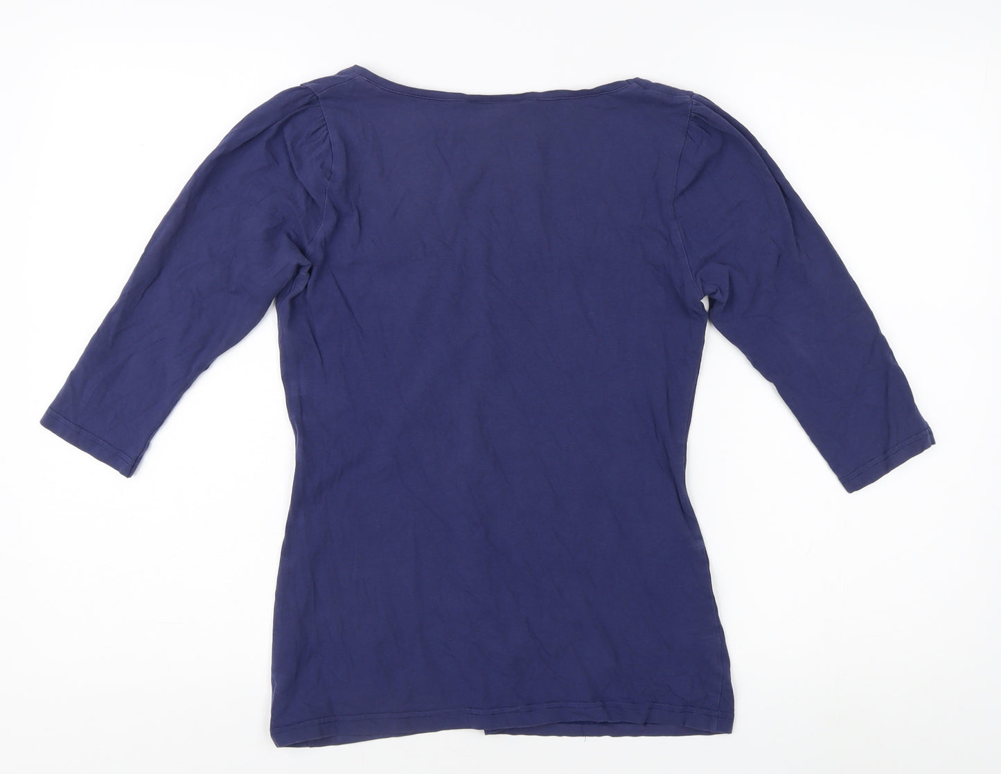 Warehouse Women's Blue V-Neck 3/4 Sleeve Top Size 12
