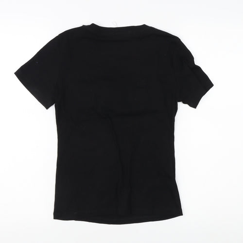 LULU WHITE Women's Black Beaded 'LOVE' T-Shirt L/XL Casual