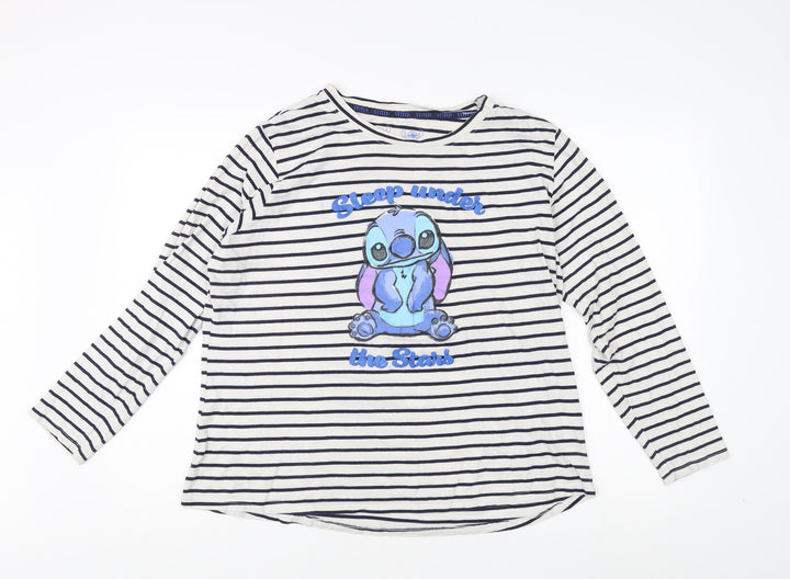Disney Women's Multicoloured Striped T-Shirt XL