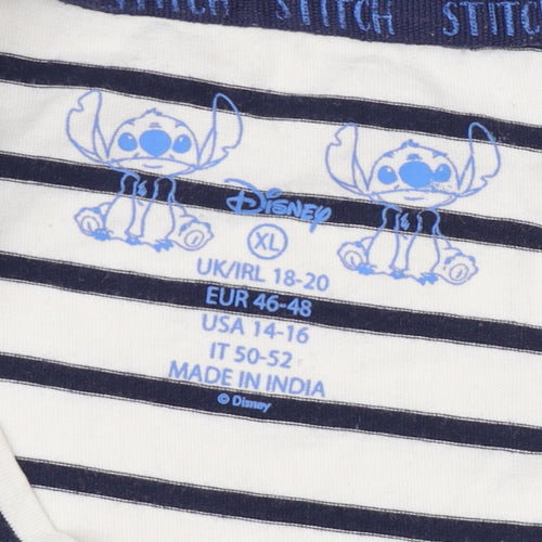 Disney Women's Multicoloured Striped T-Shirt XL