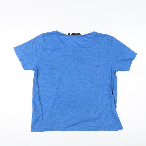 ISLE Women's Blue T-Shirt, Size S, Casual Round Neck