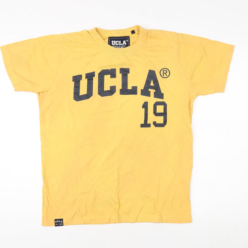 UCLA Men's Yellow M T-Shirt - Cotton Logo Short Sleeve