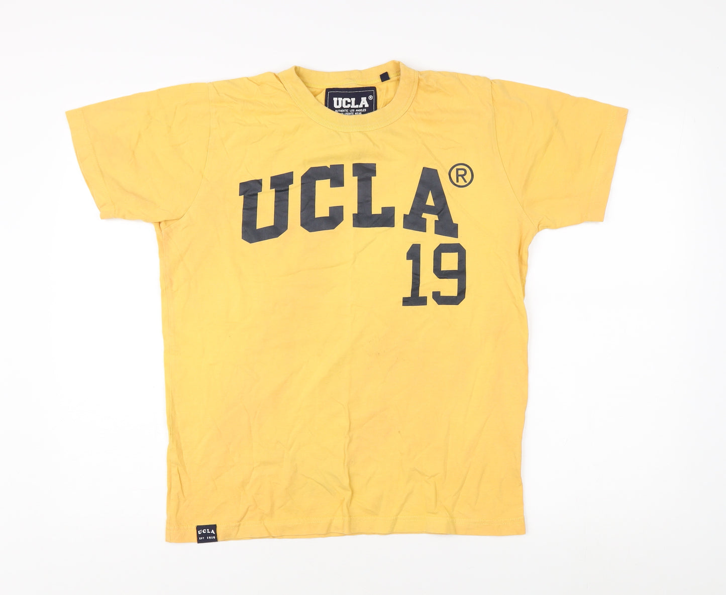 UCLA Men's Yellow M T-Shirt - Cotton Logo Short Sleeve