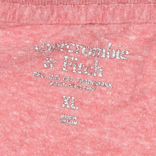 Abercrombie & Fitch Men's Red V-Neck T-Shirt XL
