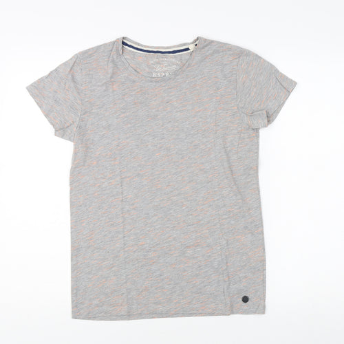 Esprit Men's Grey Crew Neck T-Shirt, Size S