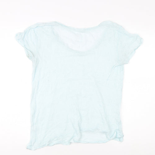 Gap Women's Blue Scoop Neck T-Shirt - Size S