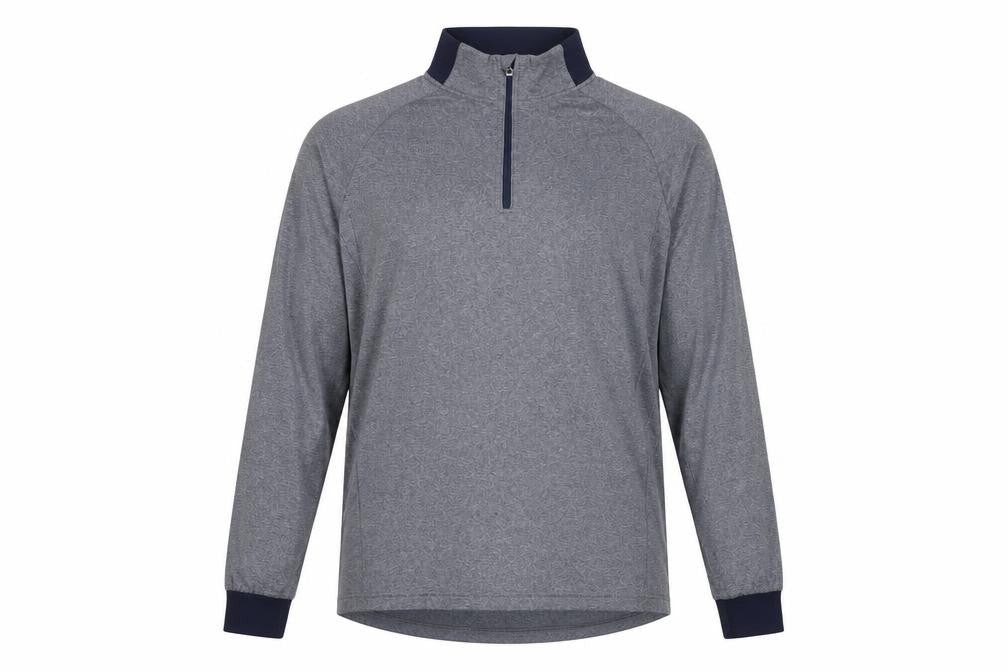 Front view of Pádraig Harrington Men's Grey 1/4 Zip Sweatshirt L